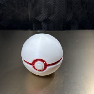 Classic red and white PLA 3D printed display ball by MHDesigns LLC