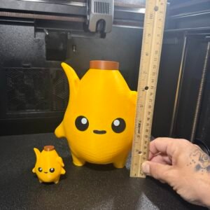 Large yellow Peely sprite 3D printed display figure approximately 8 inches tall