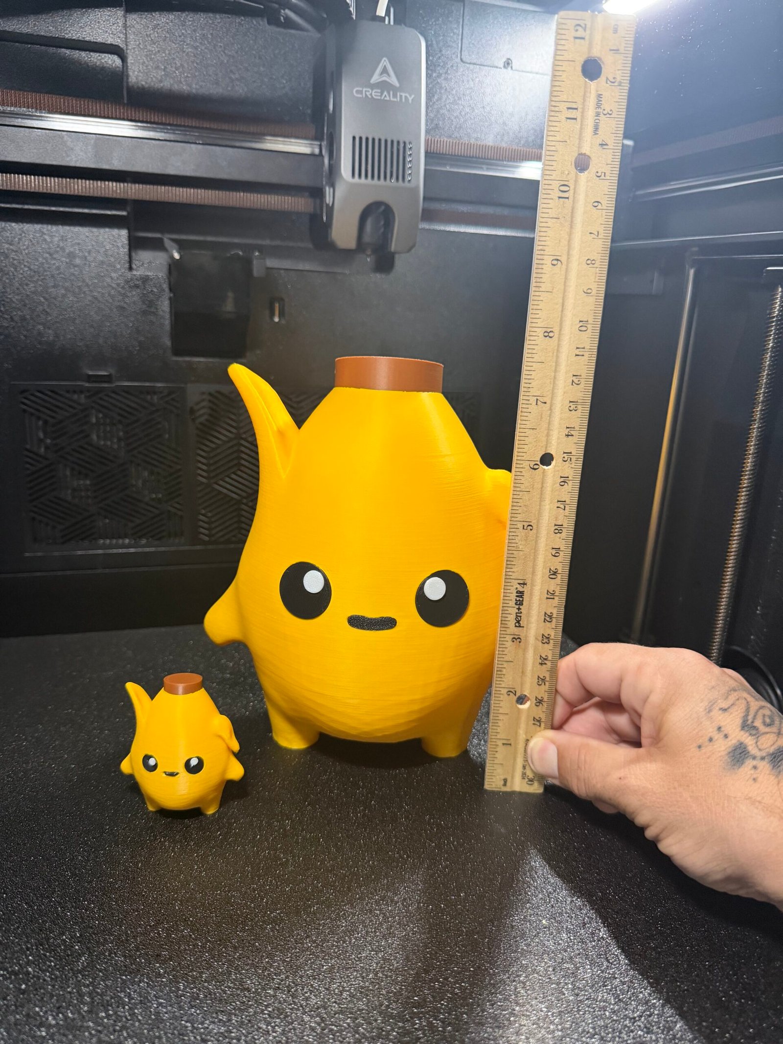 Large yellow Peely sprite 3D printed display figure approximately 8 inches tall
